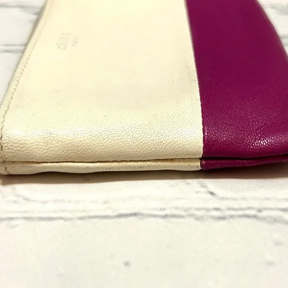 Celine Ivory & Purple Leather Keychain Wristlet - Picture 12 of 14